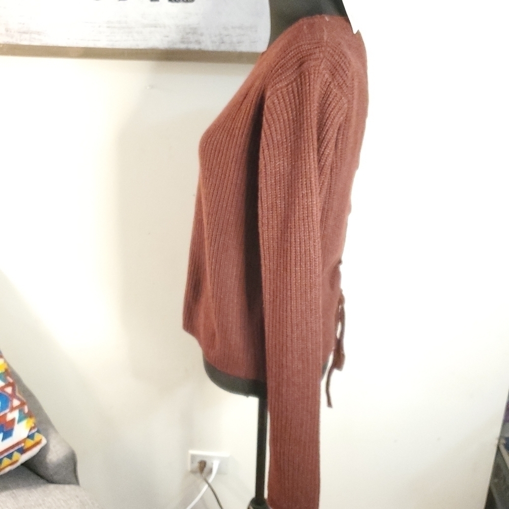 Ambiance appears LACE-UP BACK SWEATER Size LARGE NEW - Picture 4 of 12
